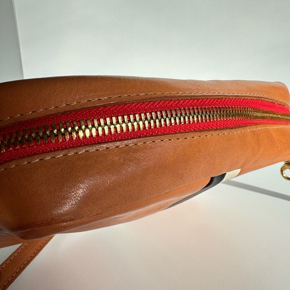 Clare V Midi Sac Natural with Stripes Leather Crossbody Bag - Picture 3 of 15